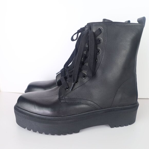 Aqua Logan Platform Hiker Boots Black 9.5M - Picture 6 of 16